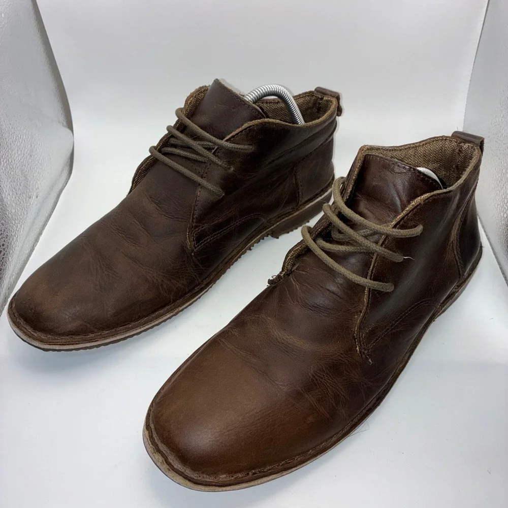 Varese Mens Gobi Brown Leather Chukka Boots Lace Up Ankle‎ Boot 350078 Size 10
